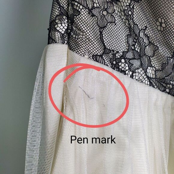 Vintage Jessica McClintock Gunne Sax Strapless Lace Tulle Mini Dress Size 3 - Picture 8 of 10